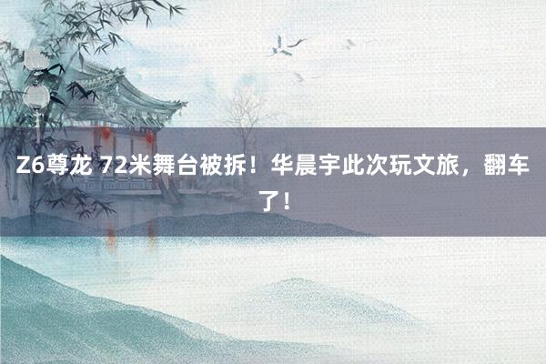 Z6尊龙 72米舞台被拆！华晨宇此次玩文旅，翻车了！