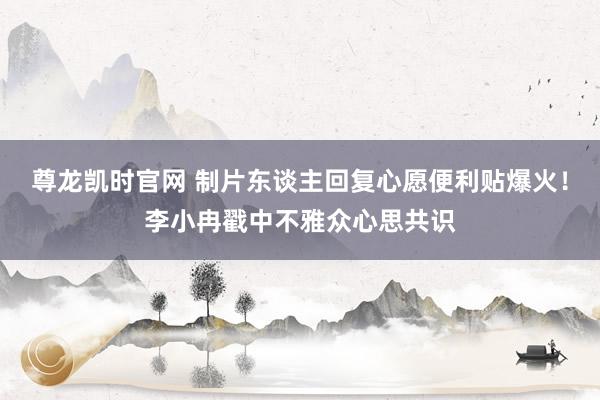 尊龙凯时官网 制片东谈主回复心愿便利贴爆火！李小冉戳中不雅众心思共识