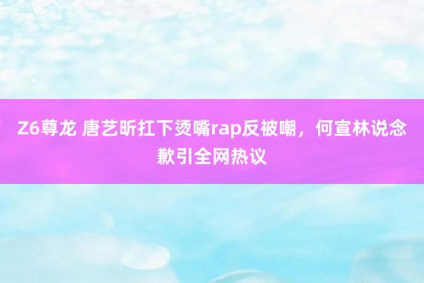 Z6尊龙 唐艺昕扛下烫嘴rap反被嘲，何宣林说念歉引全网热议
