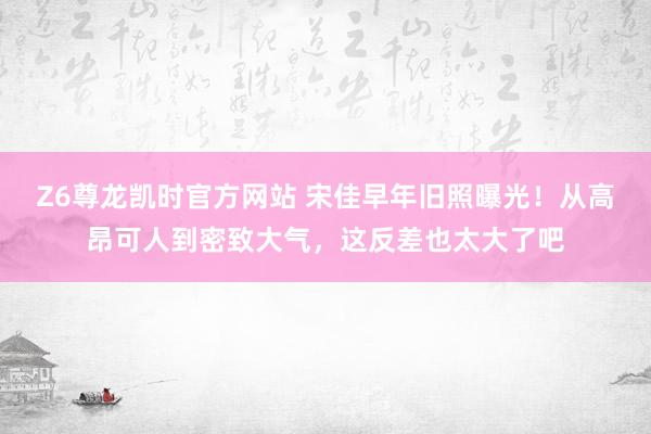 Z6尊龙凯时官方网站 宋佳早年旧照曝光！从高昂可人到密致大气，这反差也太大了吧