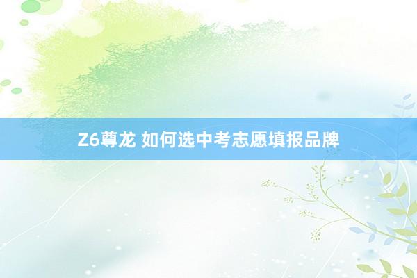 Z6尊龙 如何选中考志愿填报品牌