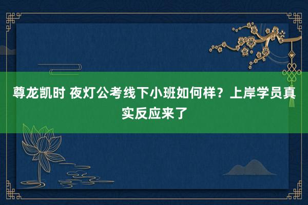 尊龙凯时 夜灯公考线下小班如何样？上岸学员真实反应来了