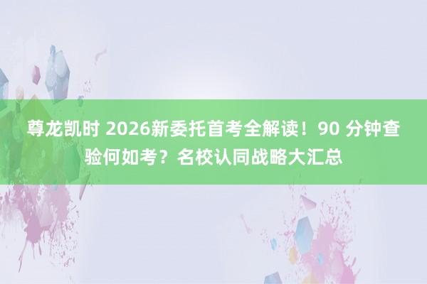 尊龙凯时 2026新委托首考全解读！90 分钟查验何如考？名校认同战略大汇总