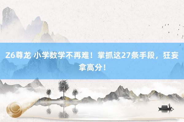 Z6尊龙 小学数学不再难！掌抓这27条手段，狂妄拿高分！