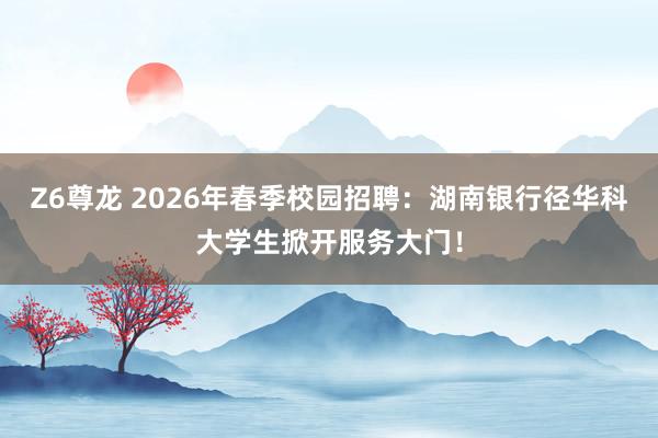 Z6尊龙 2026年春季校园招聘：湖南银行径华科大学生掀开服务大门！