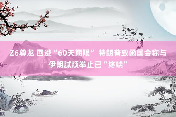 Z6尊龙 回避“60天期限” 特朗普致函国会称与伊朗腻烦举止已“终端”