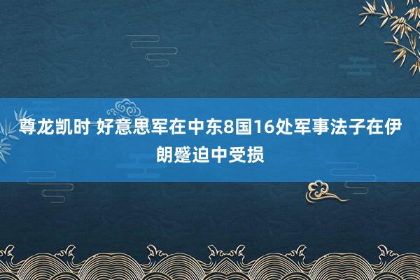 尊龙凯时 好意思军在中东8国16处军事法子在伊朗蹙迫中受损